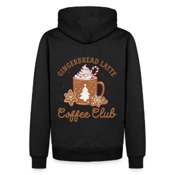 Lebkuchen Latte Kaffeeclub - Süß und Festlich - Männer Premium Bio Hoodie - Schwarz - Hinten - Nico (187cm)