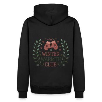 Winter Heat Club - Mitaines douillettes - Sweat à capuche Premium bio Homme - noir - Dos - Nico (187cm)