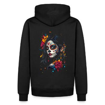 Art coloré de Catrina pour Dia de los Muertos - Sweat à capuche Premium bio Homme - noir - Dos - Nico (187cm)