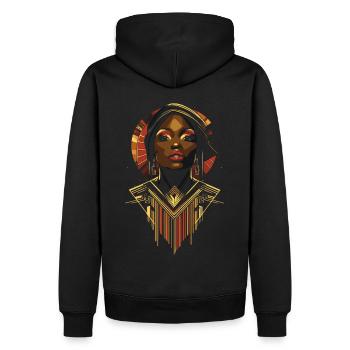 Futuriste Mois de l’histoire des Noirs Heritage Design - Sweat à capuche Premium bio Homme - noir - Dos - Nico (187cm)
