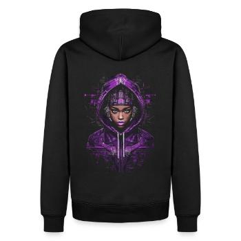 Tech Heritage Mois de l’histoire des Noirs Design - Sweat à capuche Premium bio Homme - noir - Dos - Nico (187cm)