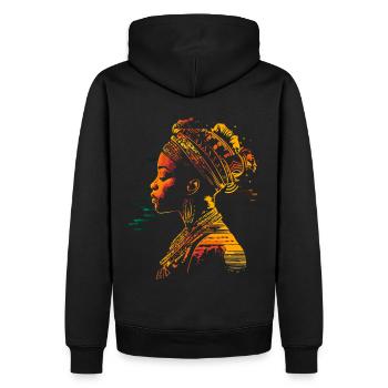 Heritage Afro Amerikanisches Black History Kunst - Männer Premium Bio Hoodie - Schwarz - Hinten - Nico (187cm)