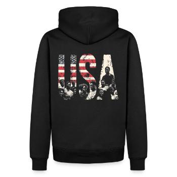 Afro Amerikanische Geschichte USA Heritage Kunst - Männer Premium Bio Hoodie - Schwarz - Hinten - Nico (187cm)