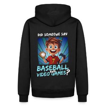 7e anniversaire de baseball et de jeux pour les enfants de 7 ans - Sweat à capuche Premium bio Homme - noir - Dos - Nico (187cm)