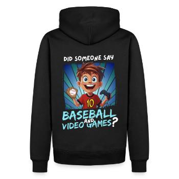 10e anniversaire de baseball et de jeux pour les enfants de 10 ans - Sweat à capuche Premium bio Homme - noir - Dos - Nico (187cm)