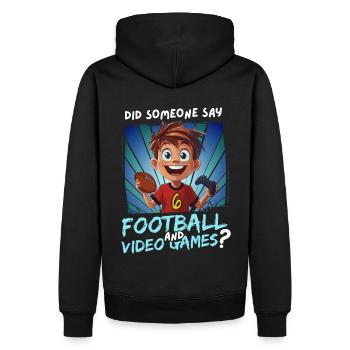 6e anniversaire Football et jeux pour les enfants de 6 ans - Sweat à capuche Premium bio Homme - noir - Dos - Nico (187cm)