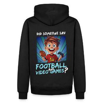 14. Geburtstag Football und Gaming für 14 Jährige - Männer Premium Bio Hoodie - Schwarz - Hinten - Nico (187cm)