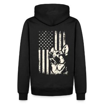 Journée des anciens combattants Berger allemand USA Pride - Sweat à capuche Premium bio Homme - noir - Dos - Nico (187cm)