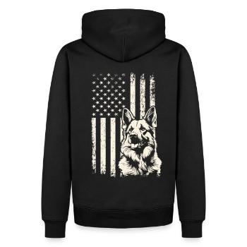Journée des anciens combattants Berger allemand USA Pride - Sweat à capuche Premium bio Homme - noir - Dos - Nico (187cm)