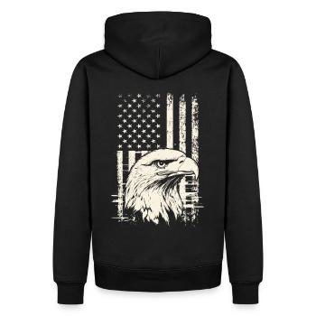 USA Patriot Weißkopfseeadler 4. Juli Veterans Day - Männer Premium Bio Hoodie - Schwarz - Hinten - Nico (187cm)