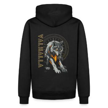 Viking Loup Boussole nordique Vegvisir Runes - Sweat à capuche Premium bio Homme - noir - Dos - Nico (187cm)