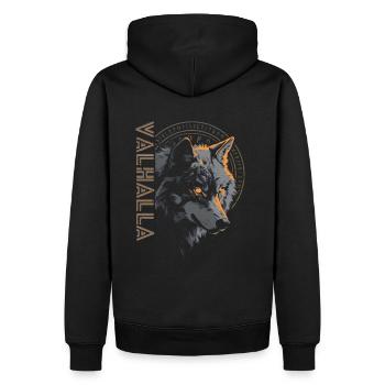 Vegvisir Wolf Runes Culture nordique Valhalla - Sweat à capuche Premium bio Homme - noir - Dos - Nico (187cm)
