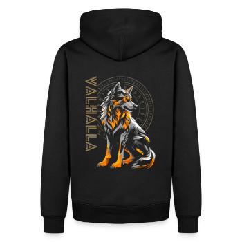 Loup Vegvisir Runes nordiques Viking Valhalla - Sweat à capuche Premium bio Homme - noir - Dos - Nico (187cm)
