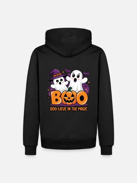 Süßes Geist Halloween Outfit Damen - Männer Premium Bio Hoodie - Schwarz