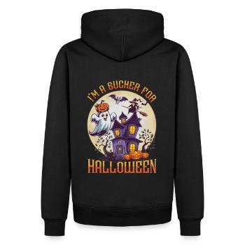 Mignons fantômes Halloween Tenue Femmes - Sweat à capuche Premium bio Homme - noir - Dos - Nico (187cm)