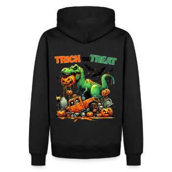 Dino Chaos Halloween Outfit Kinder - Männer Premium Bio Hoodie - Schwarz - Hinten - Nico (187cm)