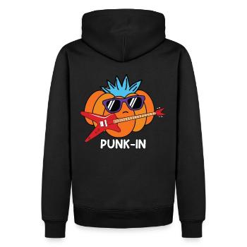Punk-In - Lustiges Kürbis Outfit für Herbst - Männer Premium Bio Hoodie - Schwarz - Hinten - Nico (187cm)