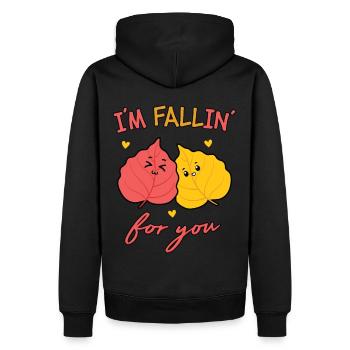 Je craque pour toi - Jolie tenue d’automne - Sweat à capuche Premium bio Homme - noir - Dos - Nico (187cm)