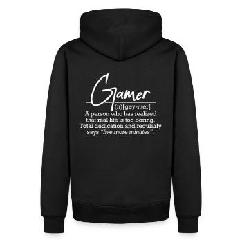 Gamer Definition Fünf Minuten mehr Zocken Gaming - Männer Premium Bio Hoodie - Schwarz - Hinten - Nico (187cm)
