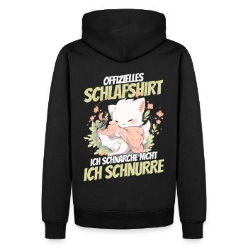 oChemise de nuit officielle - Chat avec des fleurs - Sweat à capuche Premium bio Homme - noir - Dos - Nico (187cm)
