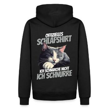 sOffizielles Schlafshirt - Schlafendes Kätzchen - Männer Premium Bio Hoodie - Schwarz - Hinten - Nico (187cm)