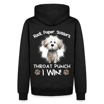 Rock Paper Scissors Throat Punch Bichon Frise Hund - Männer Premium Bio Hoodie - Schwarz - Hinten - Nico (187cm)