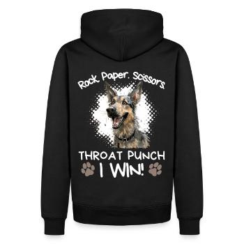 Rock Paper Scissors Deutscher Schäferhund Humo - Männer Premium Bio Hoodie - Schwarz - Hinten - Nico (187cm)
