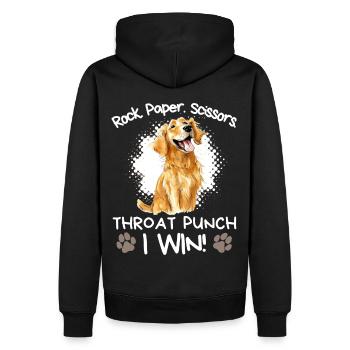 Roche Papier Ciseaux Golden Retriever Drôle - Sweat à capuche Premium bio Homme - noir - Dos - Nico (187cm)