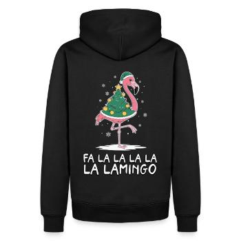 Fa La La Lamingo Funny Christmas Flamingo - Men’s Premium Organic Hoodie - black - Back - Nico (187cm)