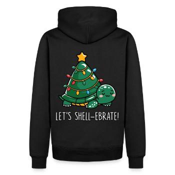Écarquillage Mignonne Tortue de Noël - Sweat à capuche Premium bio Homme - noir - Dos - Nico (187cm)