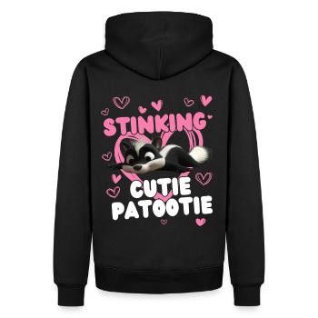 Cutie Patootie - Skunk Cutie : Fan drôle d’animaux - Sweat à capuche Premium bio Homme - noir - Dos - Nico (187cm)