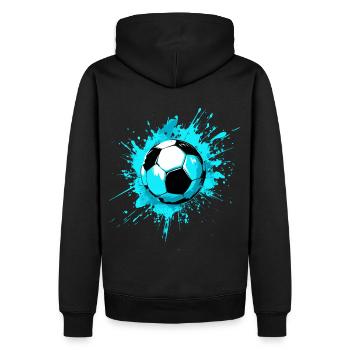 Splash de football élégant - look streetwear - Sweat à capuche Premium bio Homme - noir - Dos - Nico (187cm)
