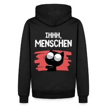 Ihhh, Menschen! Misanthropie zum Anziehen - Männer Premium Bio Hoodie - Schwarz - Hinten - Nico (187cm)