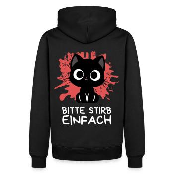 Süßt Aber trotzdem schwarz wie die Nacht Katze - Männer Premium Bio Hoodie - Schwarz - Hinten - Nico (187cm)