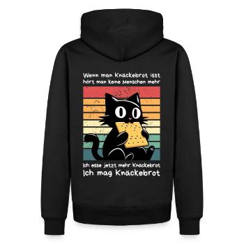 Menschen überhören - Schwarze Katze Sarkasmus - Männer Premium Bio Hoodie - Schwarz - Hinten - Nico (187cm)