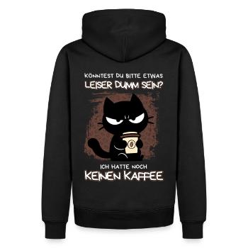 Kaffee. Jetzt. Sofort. – Grumpy Style mit Koffein - Männer Premium Bio Hoodie - Schwarz - Hinten - Nico (187cm)