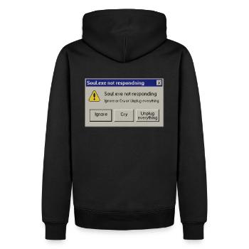 Soul.exe Not Responding – Soul.exe reagiert nicht - Männer Premium Bio Hoodie - Schwarz - Hinten - Nico (187cm)