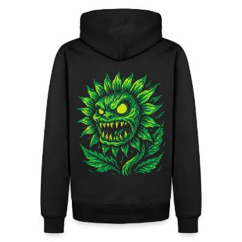 Tournesol démoniaque dans le style néon - Sweat à capuche Premium bio Homme - noir - Dos - Nico (187cm)