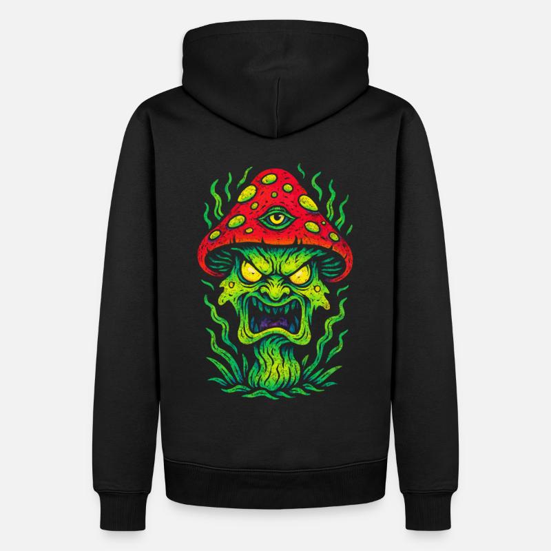 Psycho Toadstool avec troisième œil - Sweat à capuche Premium bio Homme - noir