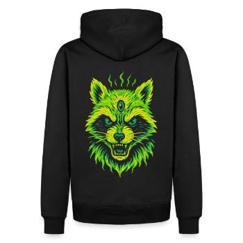 raton laveur mystique avec troisième œil - Sweat à capuche Premium bio Homme - noir - Dos - Nico (187cm)