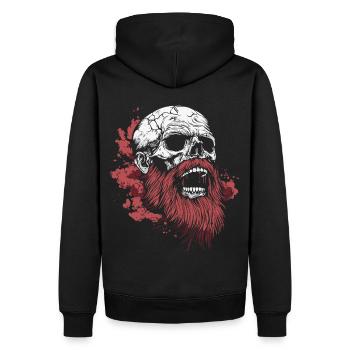 Crâne barbu – Viking Rage Art - Sweat à capuche Premium bio Homme - noir - Dos - Nico (187cm)