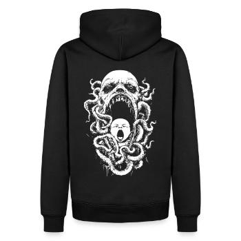 Cauchemar tentaculaire avec démon et bébé - Sweat à capuche Premium bio Homme - noir - Dos - Nico (187cm)