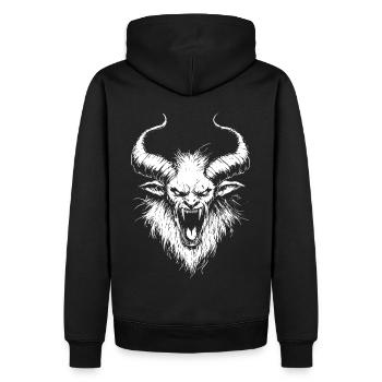 Démon avec des cornes - Conception d’horreur flagrante - Sweat à capuche Premium bio Homme - noir - Dos - Nico (187cm)