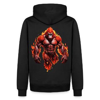 Gorille - Sweat à capuche Premium bio Homme - noir - Dos - Nico (187cm)