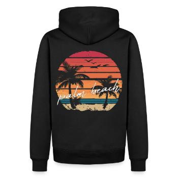 Coucher de soleil à Palm Beach - Sweat à capuche Premium bio Homme - noir - Dos - Nico (187cm)