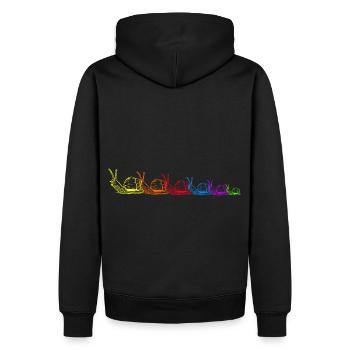 Regenbogen Schnecken Schnecke Schneckenhaus LGBT - Männer Premium Bio Hoodie - Schwarz - Hinten - Nico (187cm)