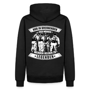 Feuerwehr - Männer Premium Bio Hoodie - Schwarz - Hinten - Nico (187cm)