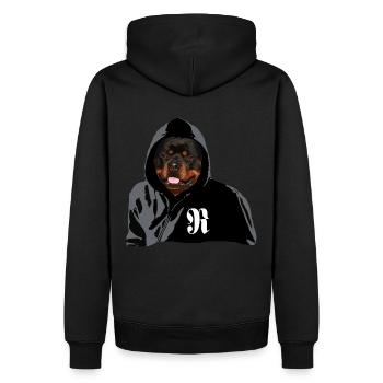 Rottweiler chien de race chien sport tête de chien - Sweat à capuche Premium bio Homme - noir - Dos - Nico (187cm)