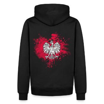 Polen Adler Wappen Flagge - Männer Premium Bio Hoodie - Schwarz - Hinten - Nico (187cm)