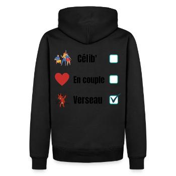 Cadeau astrologie Verseau humour - Sweat à capuche Premium bio Homme - noir - Dos - Nico (187cm)